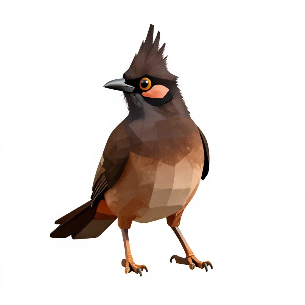 Crested myna isolated on a white background