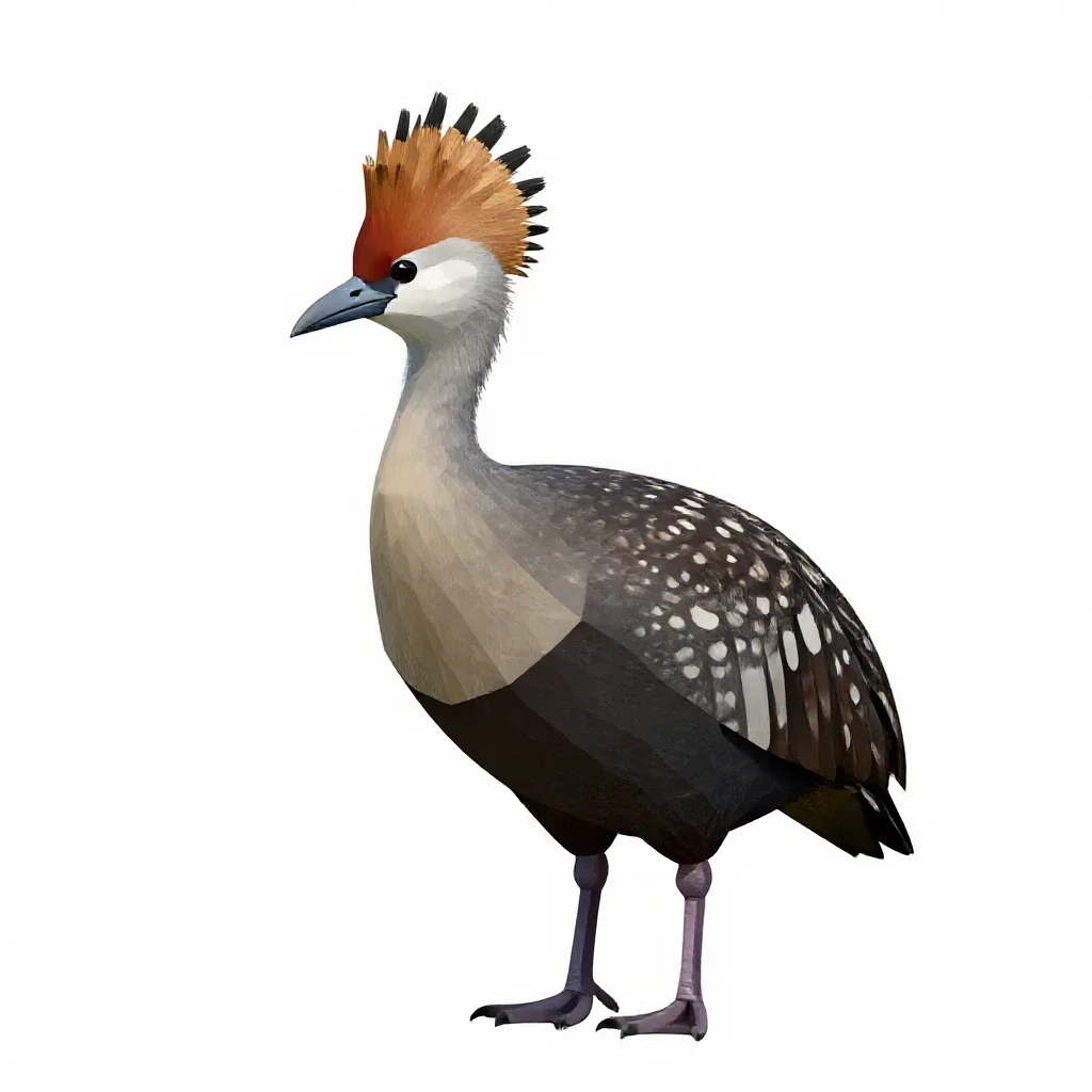 Crested screamer isolated on a white background