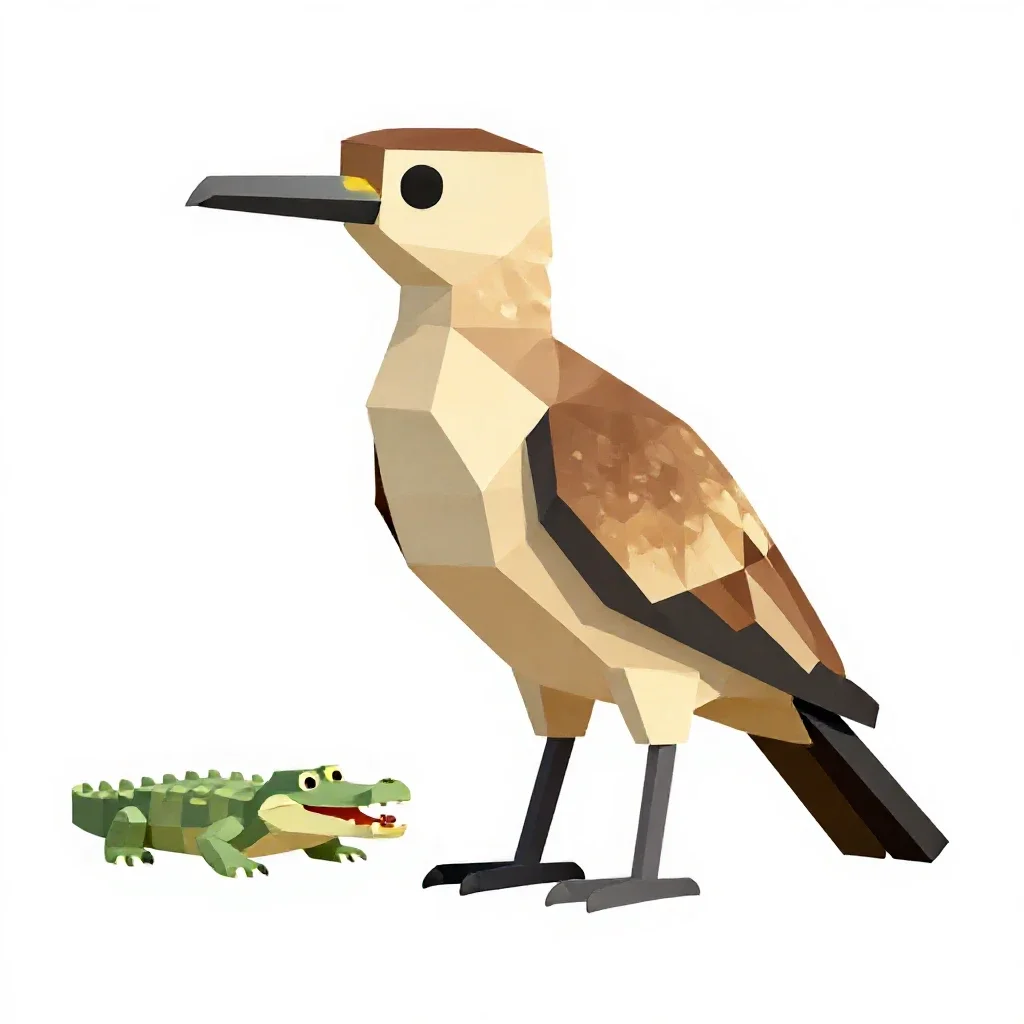 Crocodile bird isolated on a white background