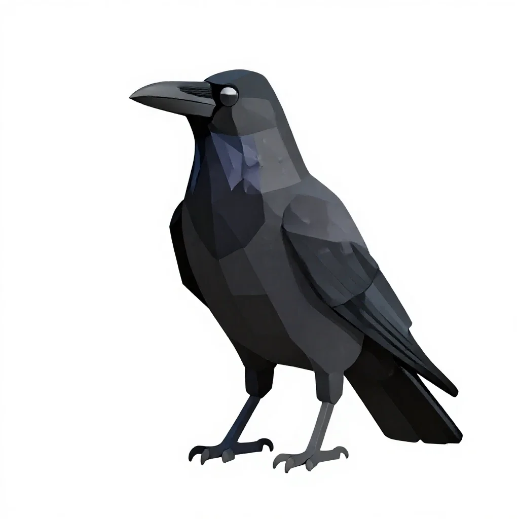 Crow isolated on a white background
