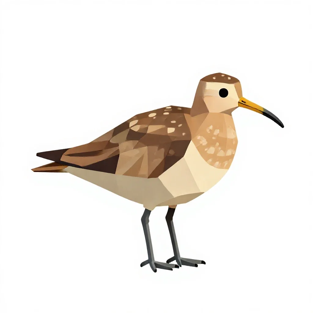 Curlew sandpiper isolated on a white background
