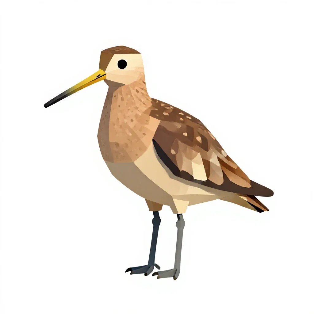 Curlew isolated on a white background