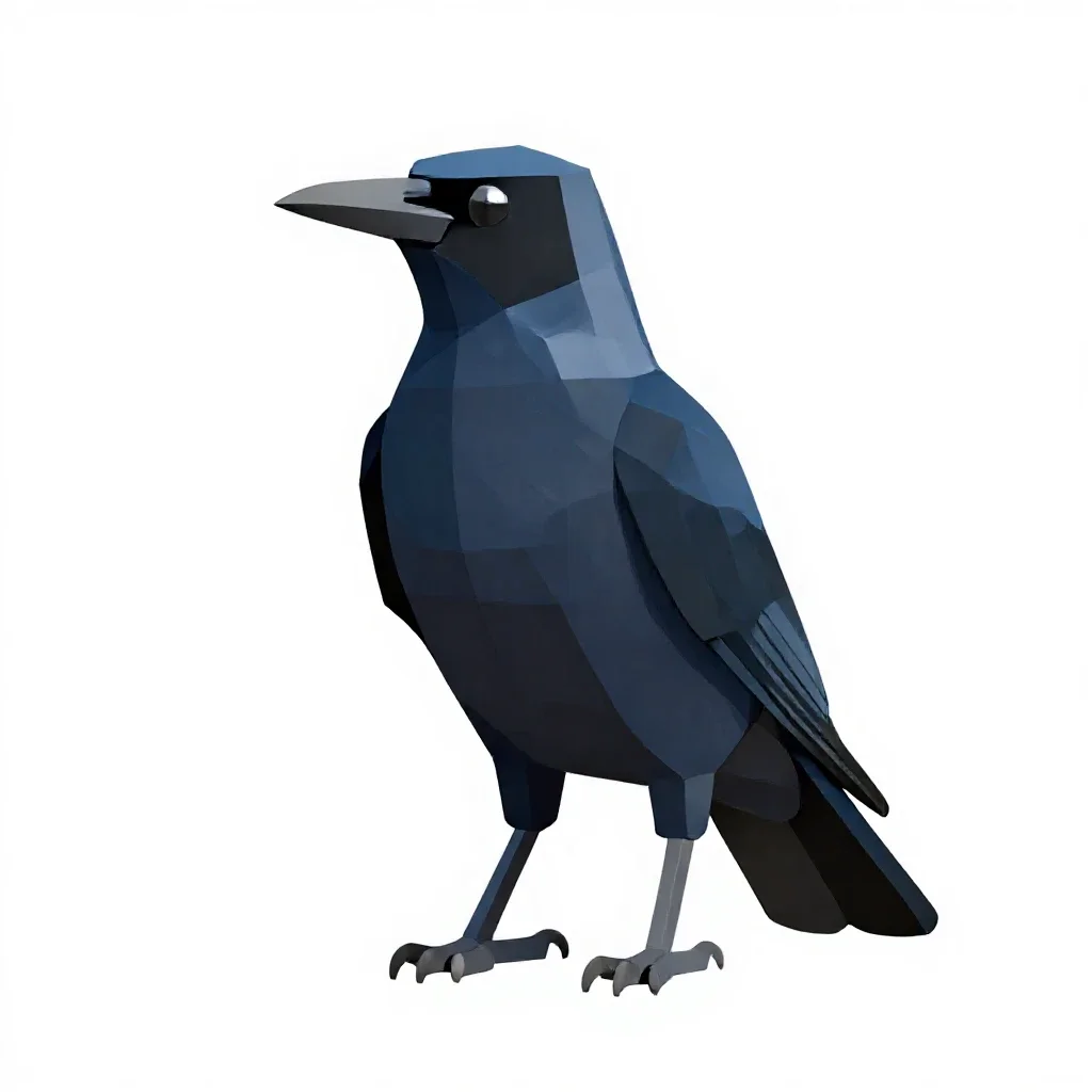 Currawong isolated on a white background
