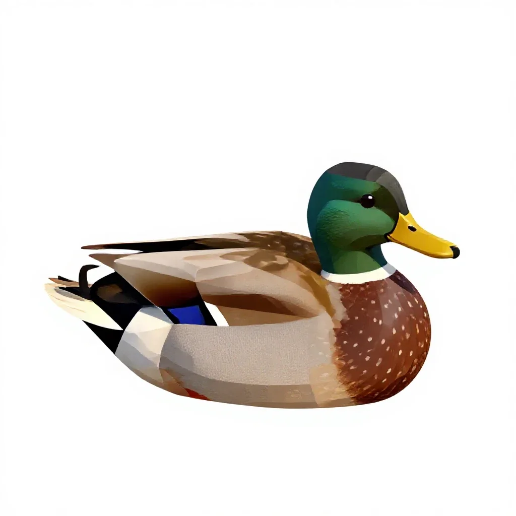 Dabbling duck isolated on a white background