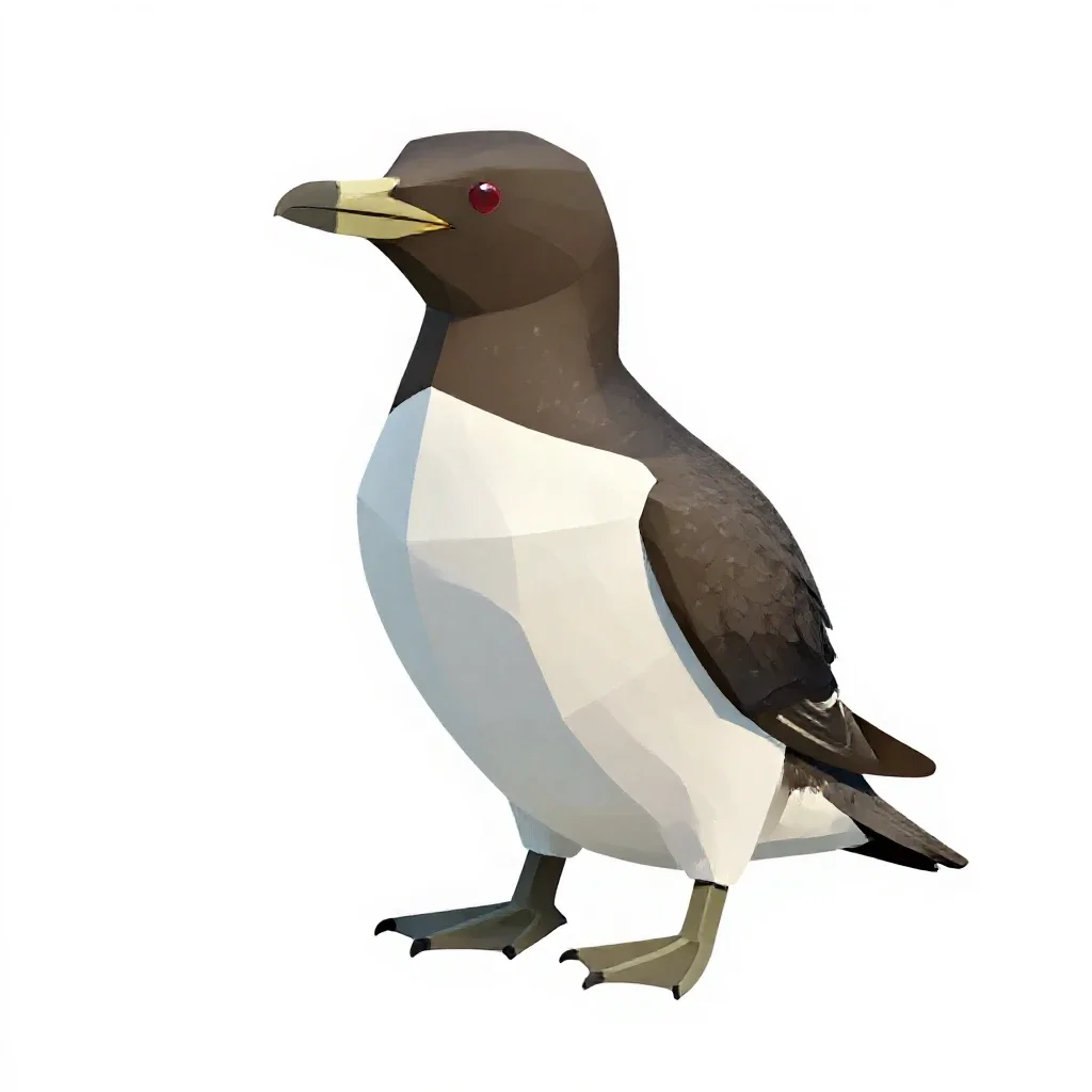 Diving petrel isolated on a white background