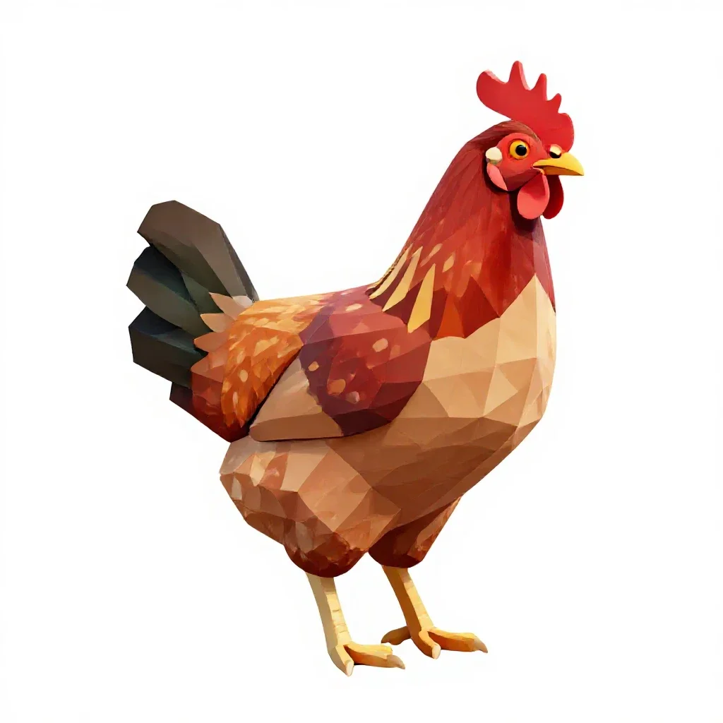 Domestic fowl isolated on a white background