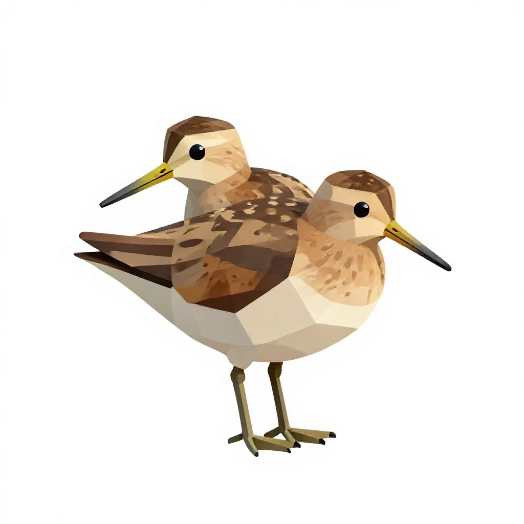 Dowitcher isolated on a white background