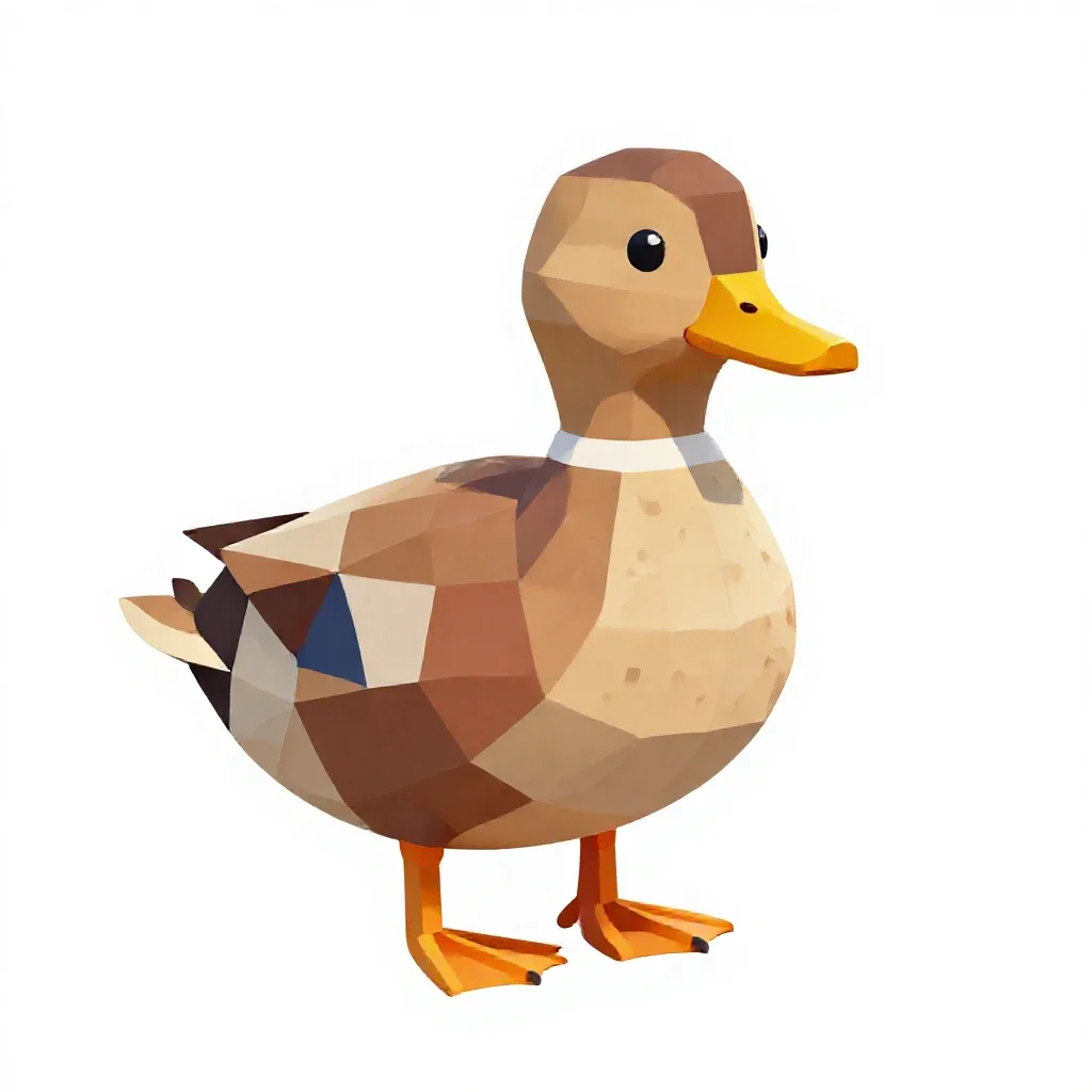 Duck isolated on a white background