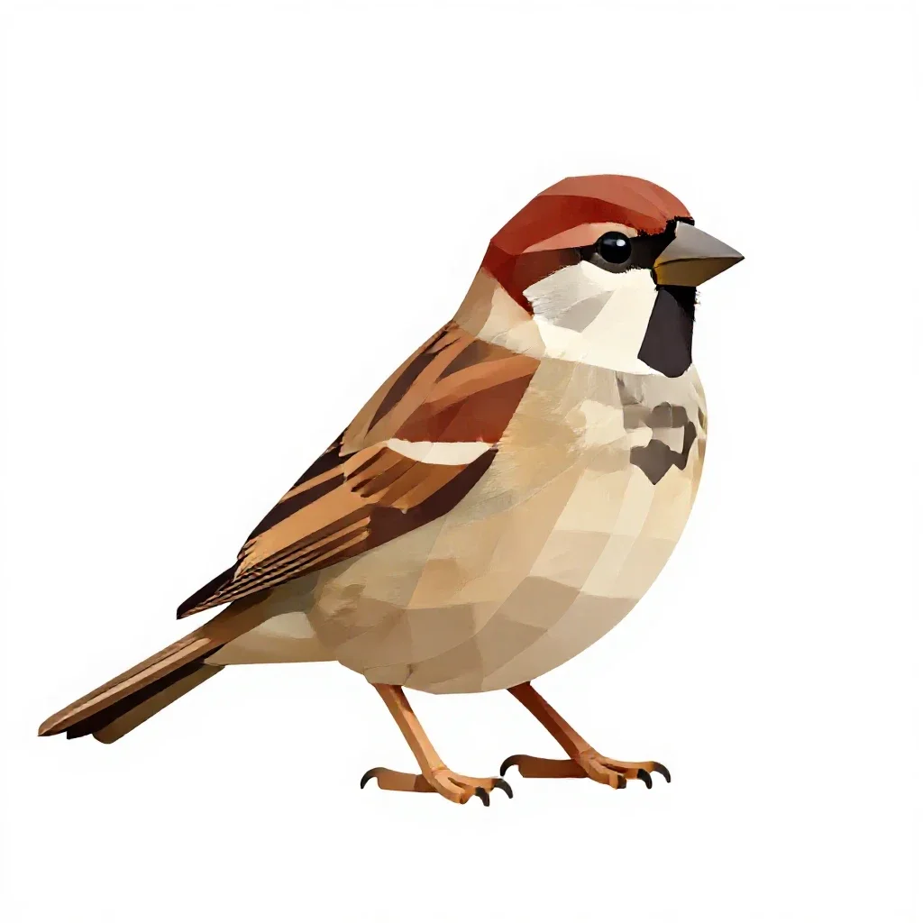Field sparrow isolated on a white background