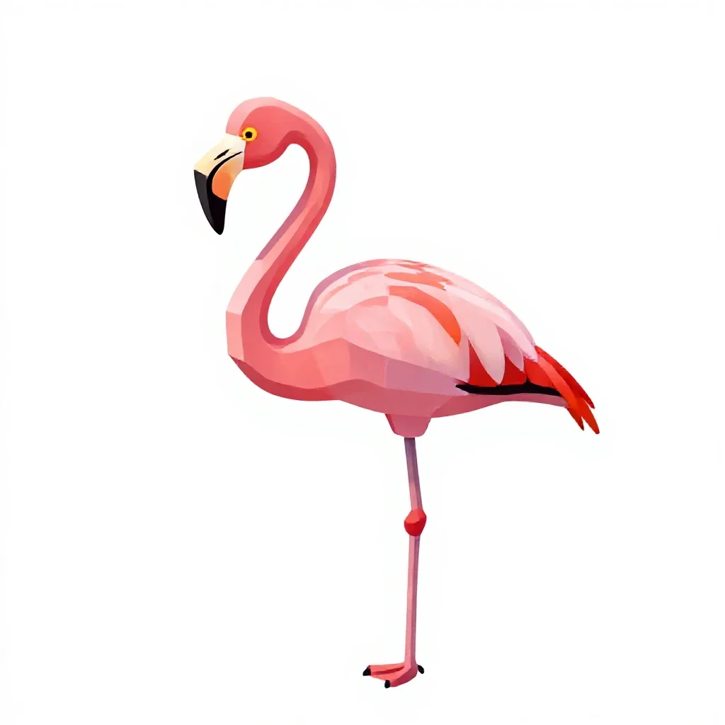 Flamingo isolated on a white background