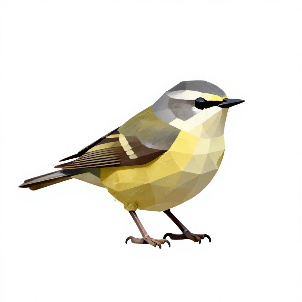 Flycatching warbler isolated on a white background