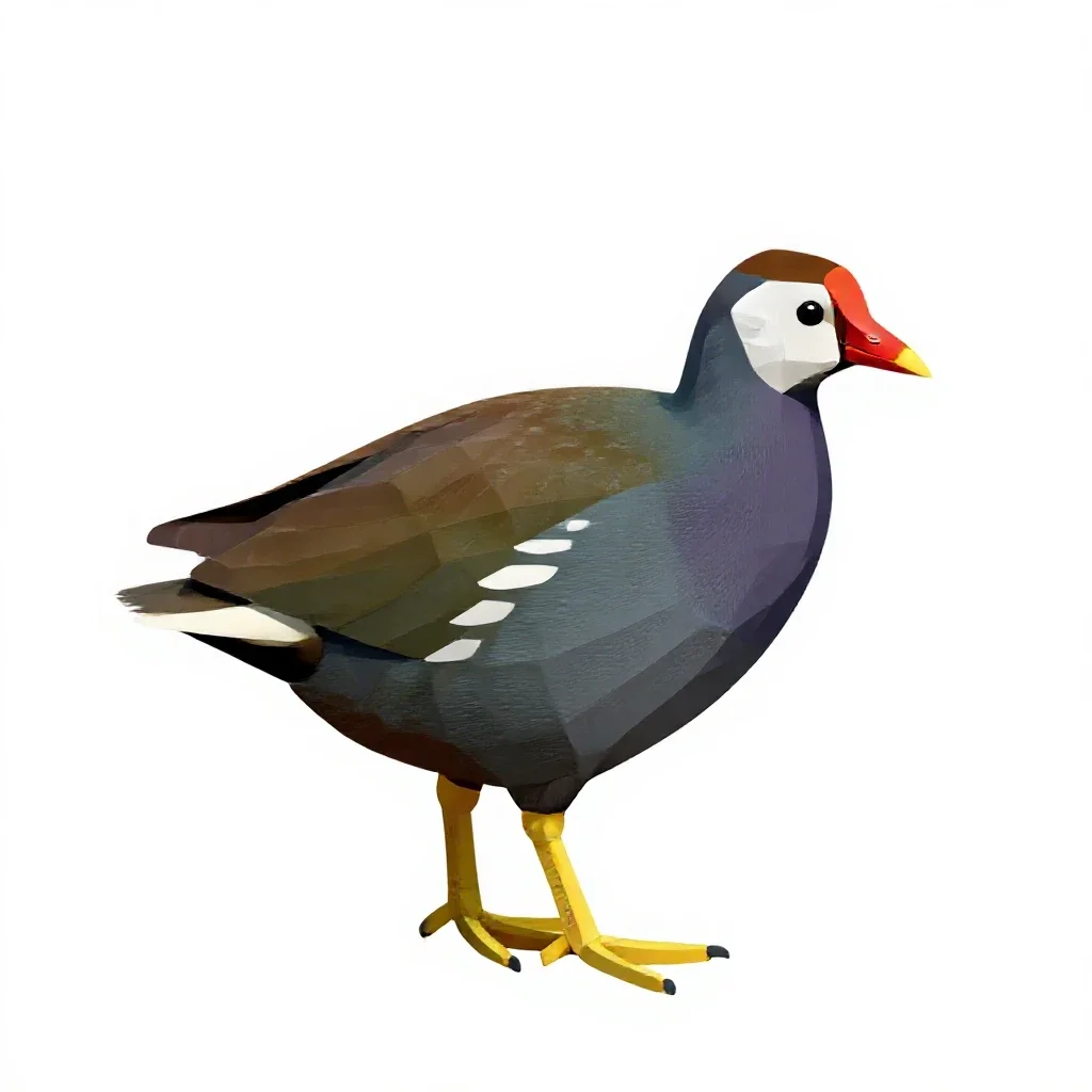 Gallinule isolated on a white background