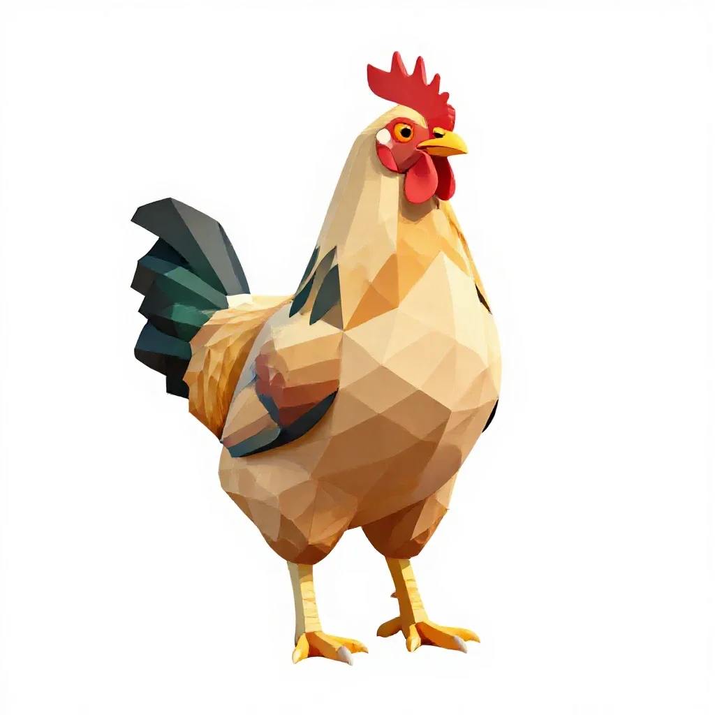 Game fowl isolated on a white background