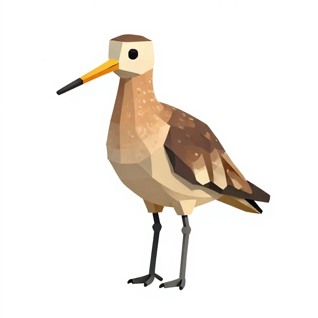 Godwit isolated on a white background