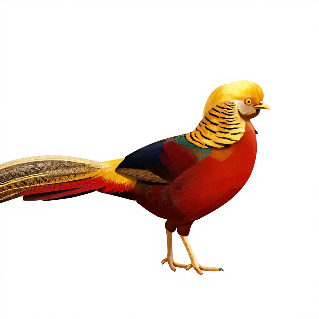 Golden pheasant isolated on a white background