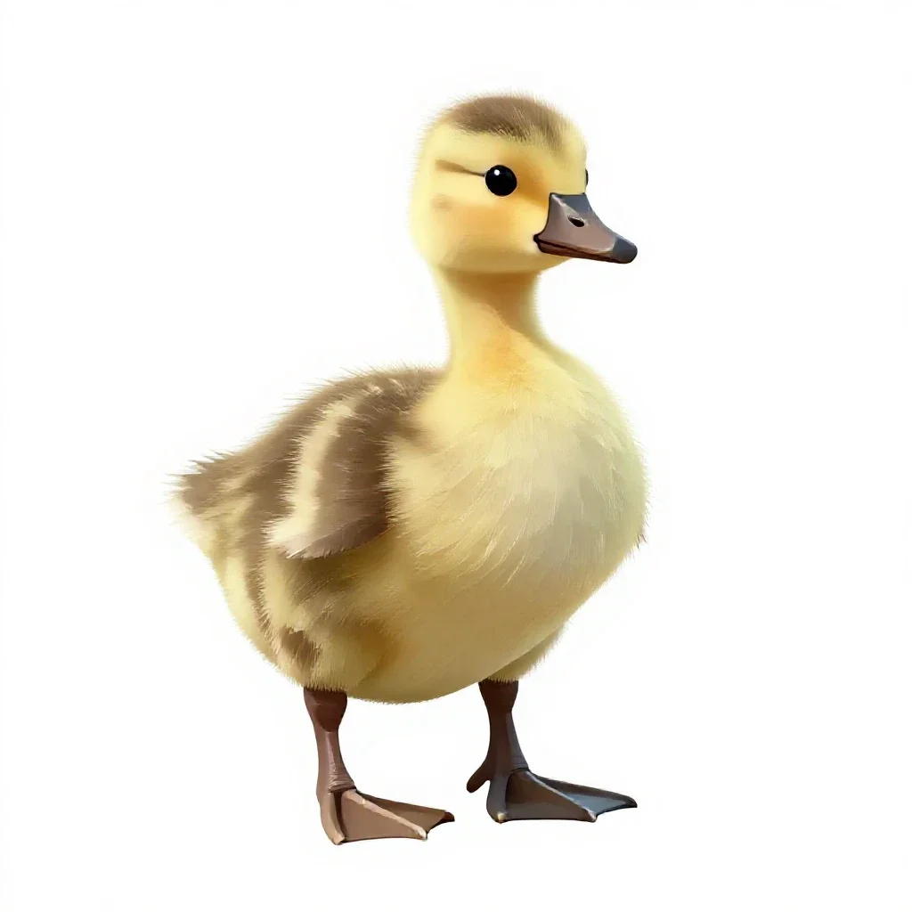 Gosling isolated on a white background