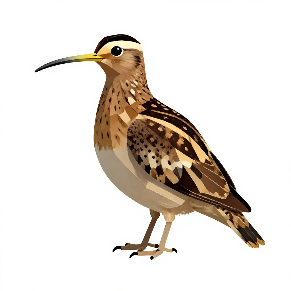 Great snipe isolated on a white background