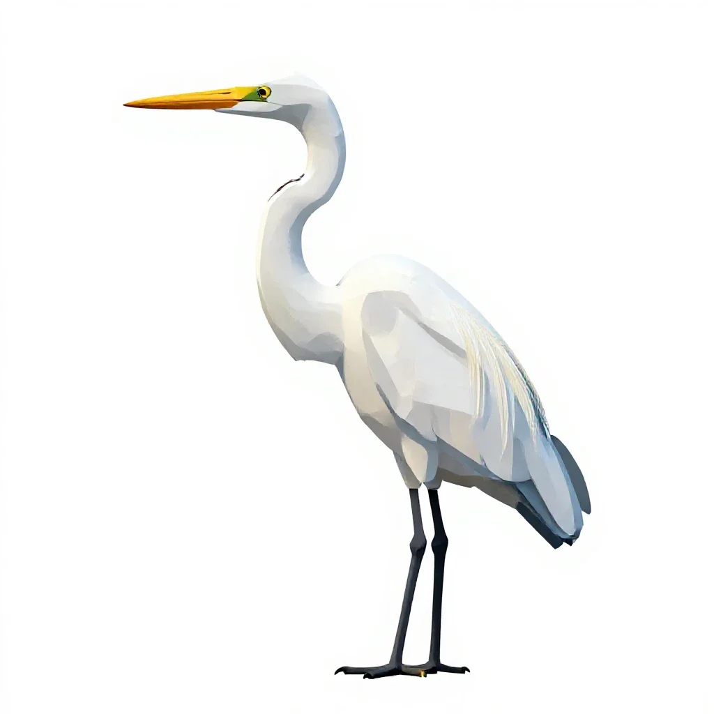 Great white heron isolated on a white background
