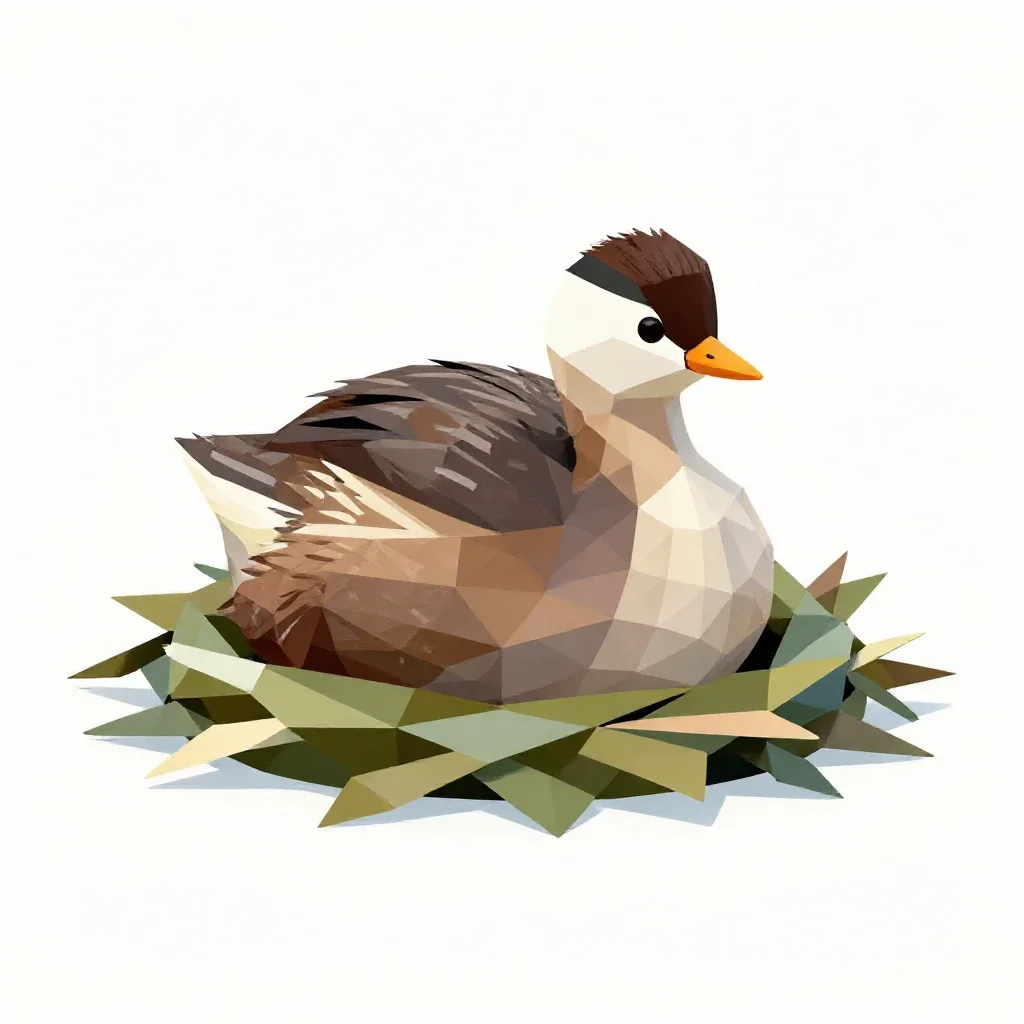 Grebe isolated on a white background