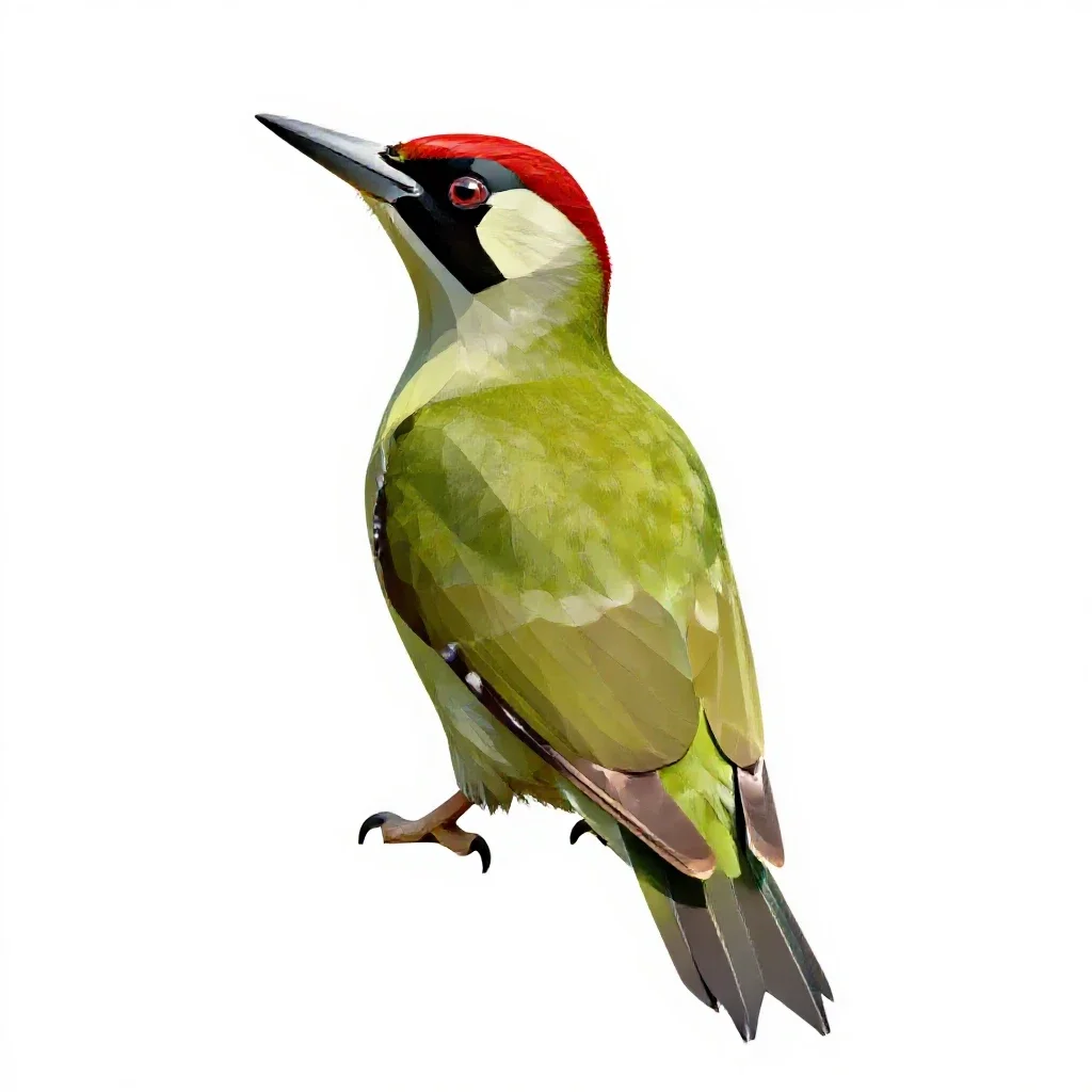 Green woodpecker isolated on a white background