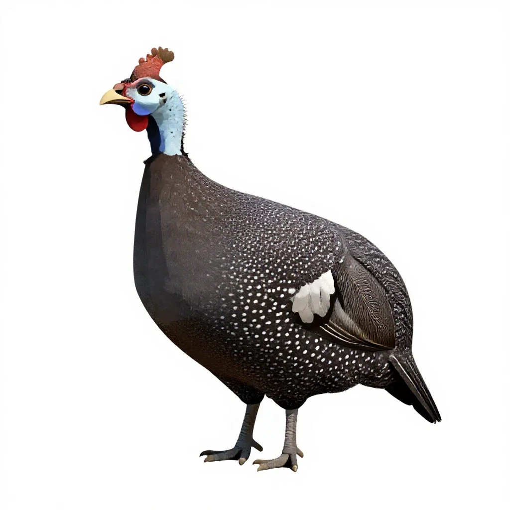 Guinea fowl isolated on a white background