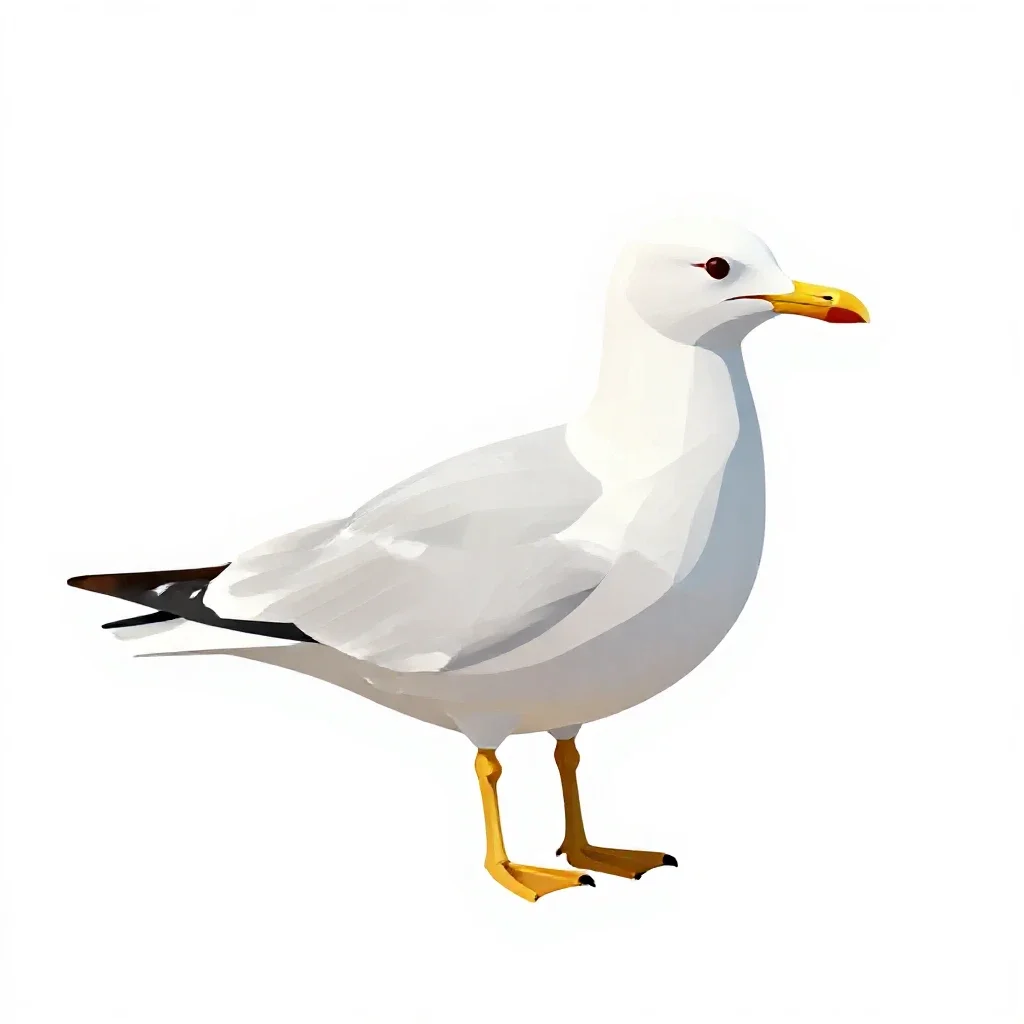 Gull isolated on a white background