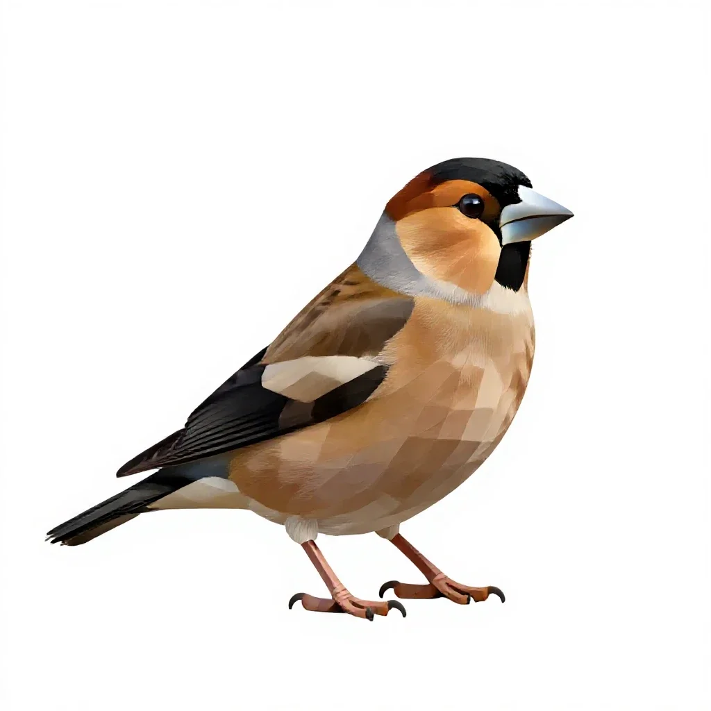 Hawfinch isolated on a white background