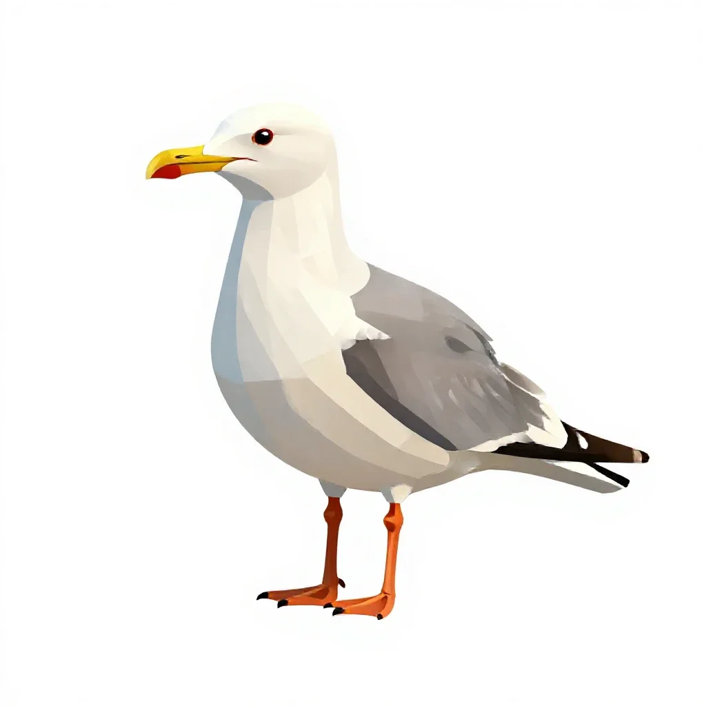 Herring gull isolated on a white background