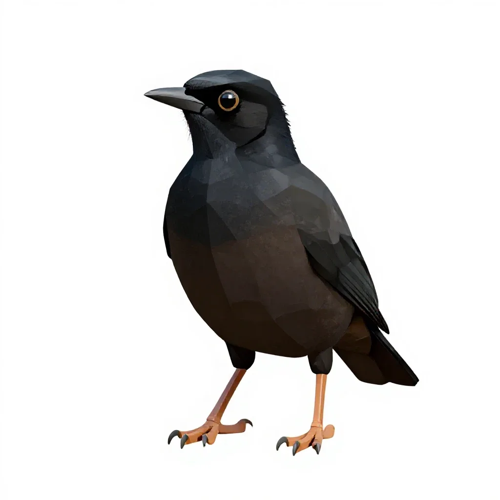 Hill myna isolated on a white background