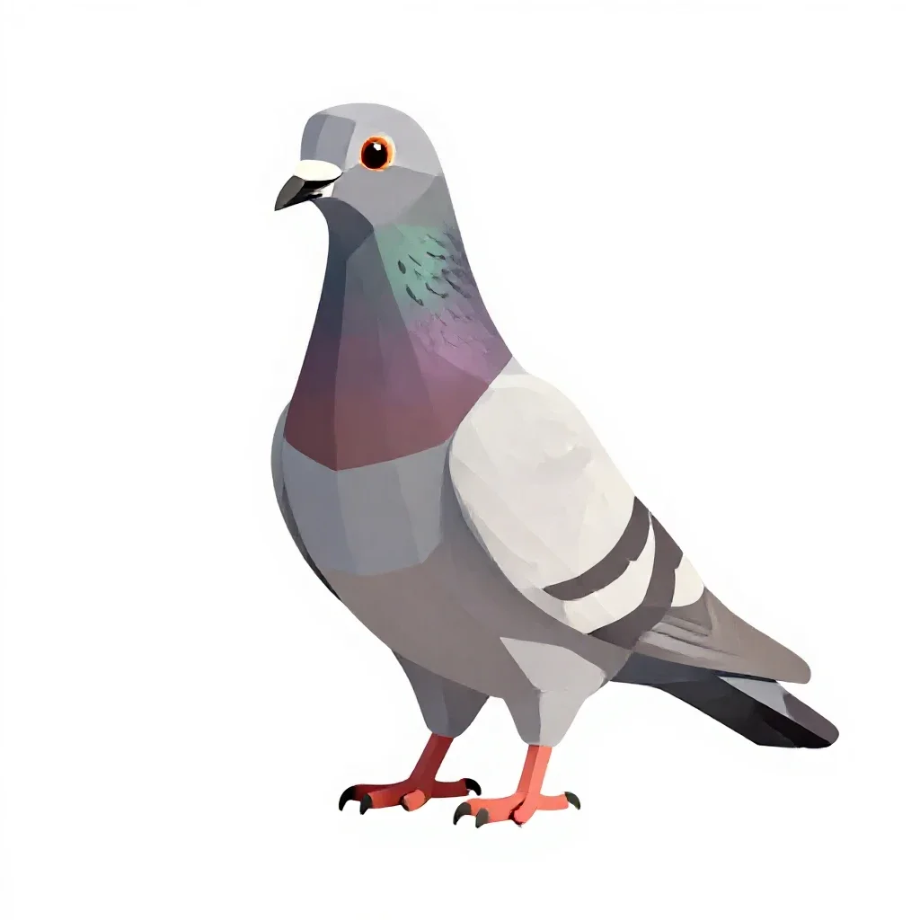 Homing pigeon isolated on a white background