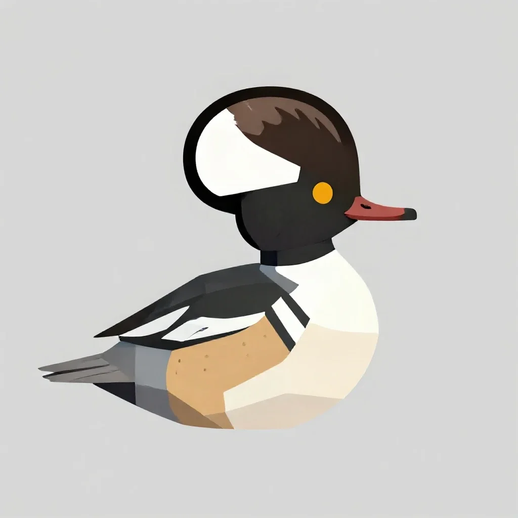 Hooded merganser isolated on a white background