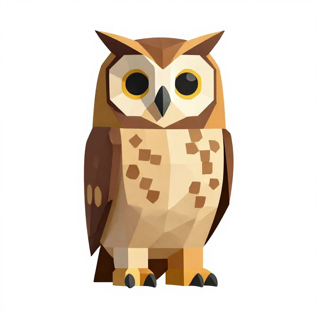 Hoot owl isolated on a white background