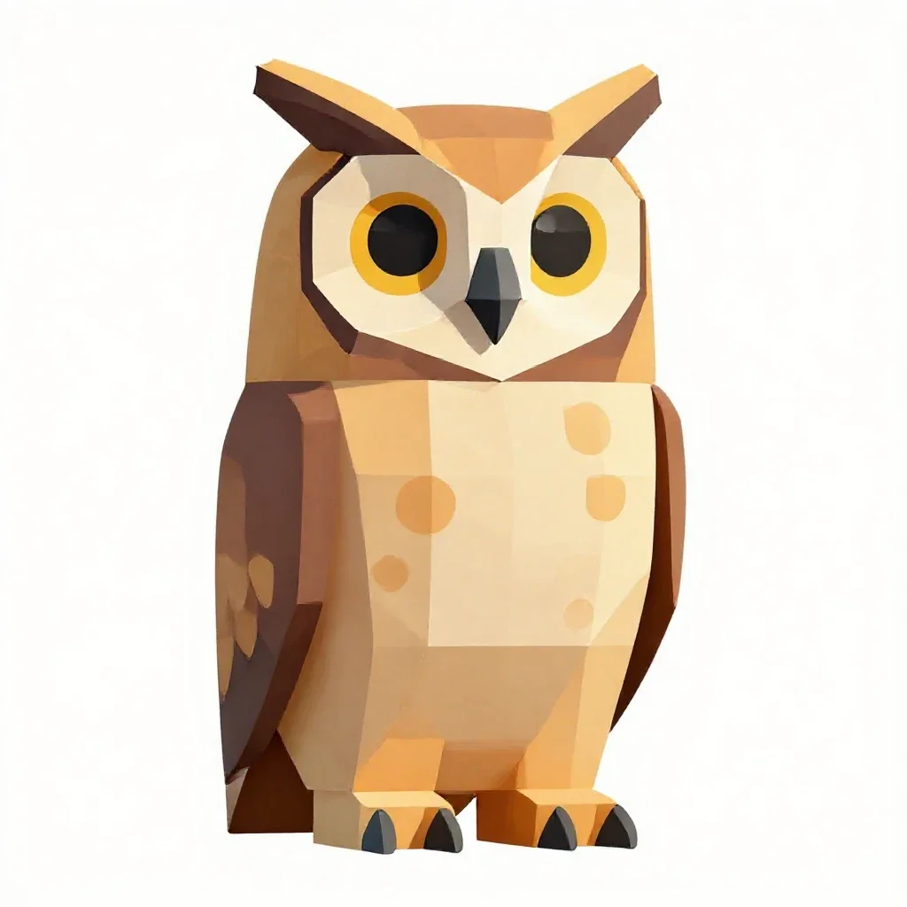 Horned owl isolated on a white background