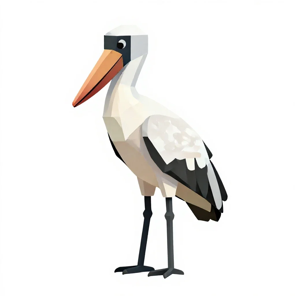 Jabiru isolated on a white background