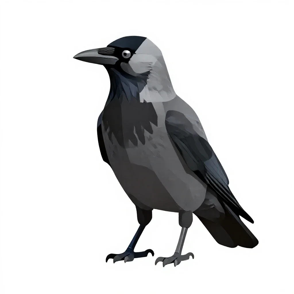 Jackdaw isolated on a white background