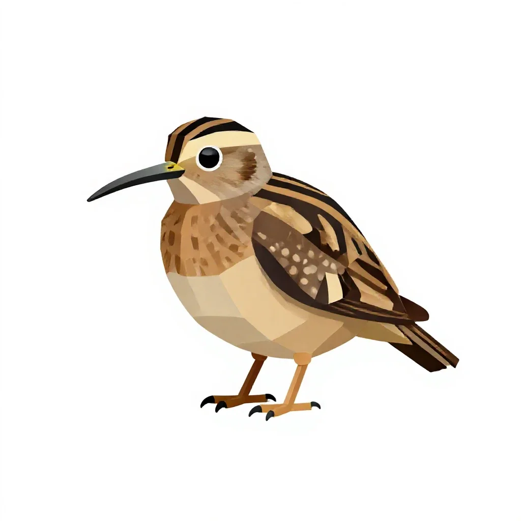 Jacksnipe isolated on a white background