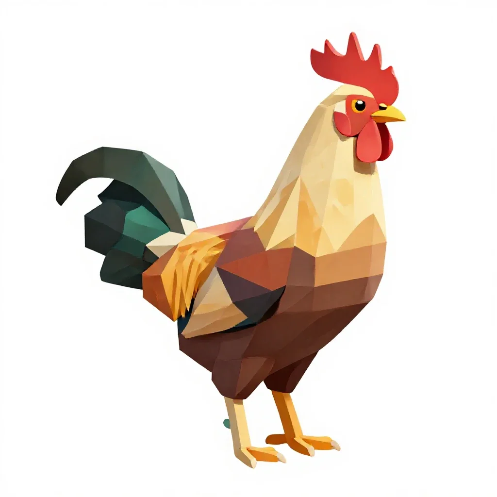 Jungle cock isolated on a white background