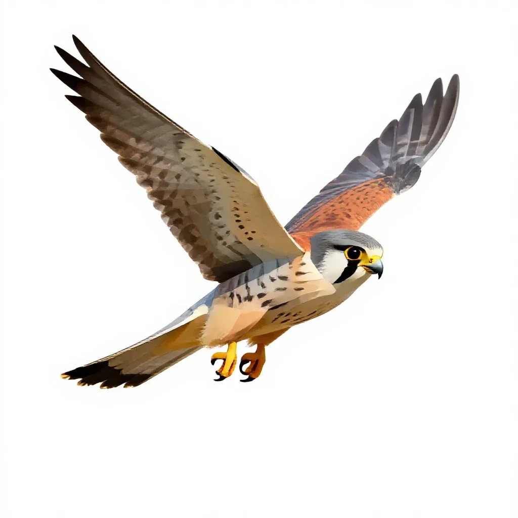 Kestrel isolated on a white background