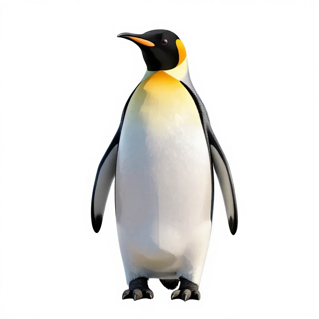King penguin isolated on a white background