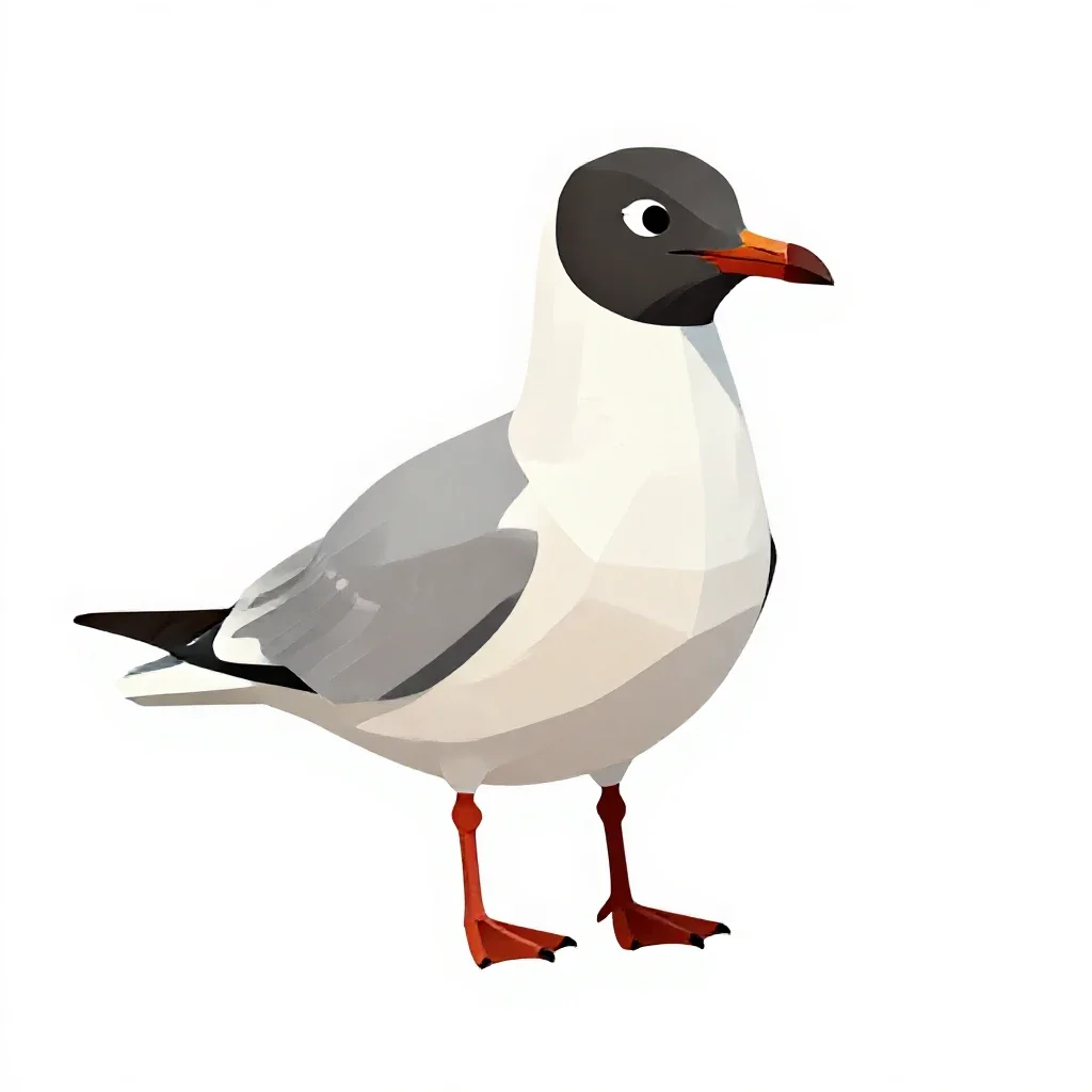 Laughing gull isolated on a white background