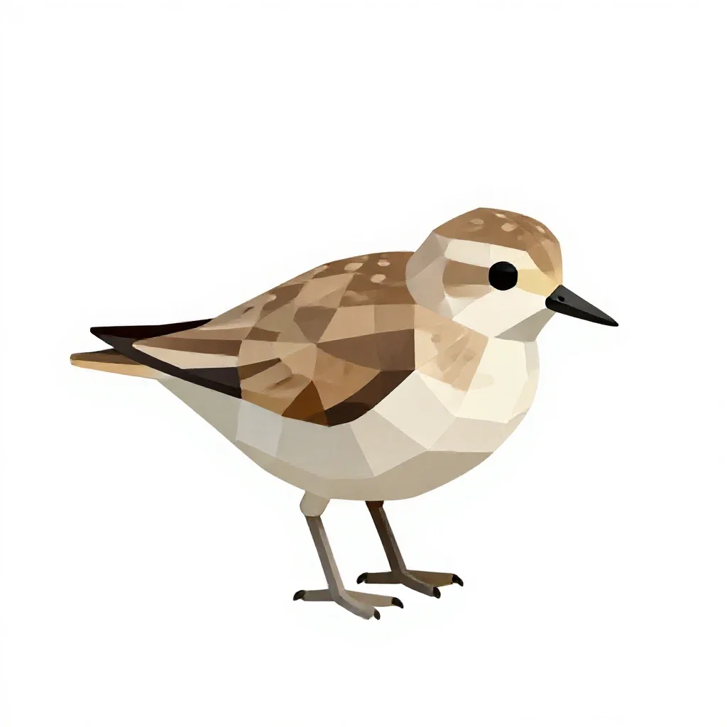 Least sandpiper isolated on a white background