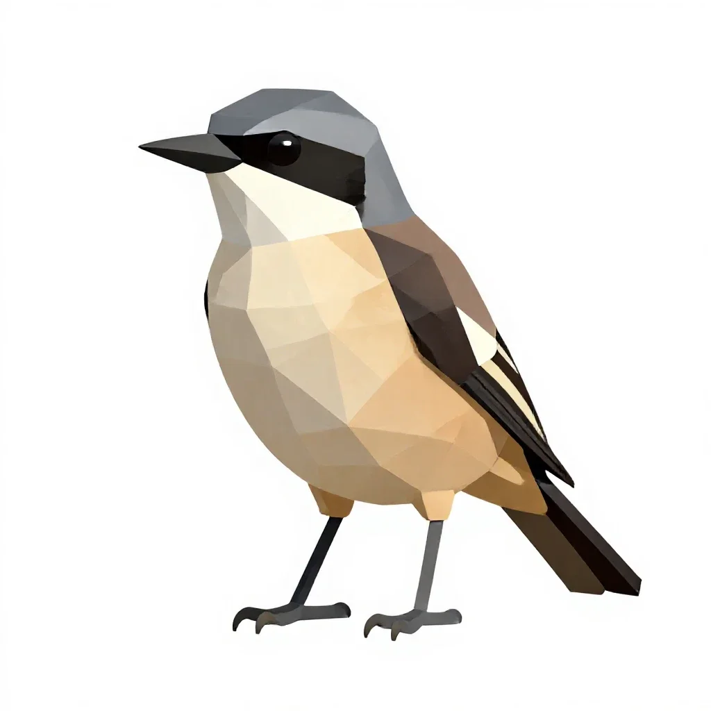 Loggerhead shrike isolated on a white background