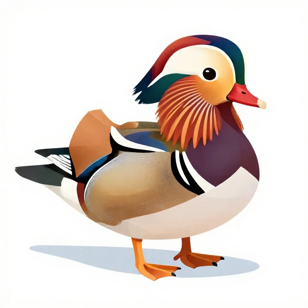 Mandarin duck isolated on a white background