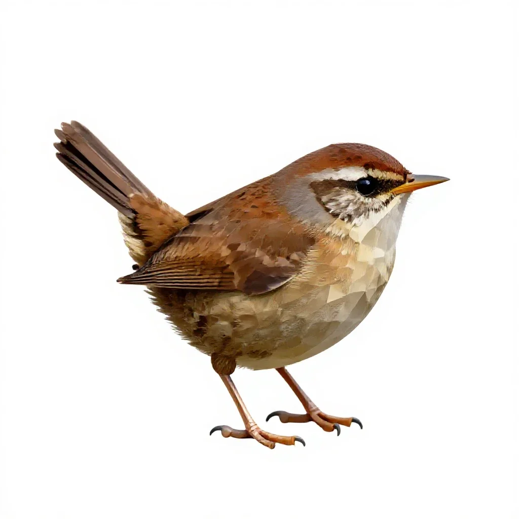 Marsh wren isolated on a white background