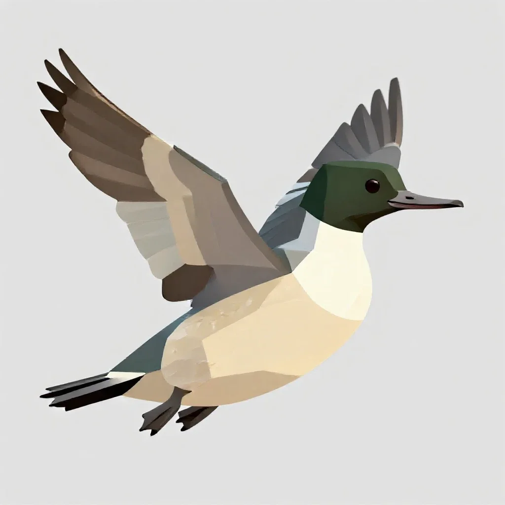Merganser isolated on a white background