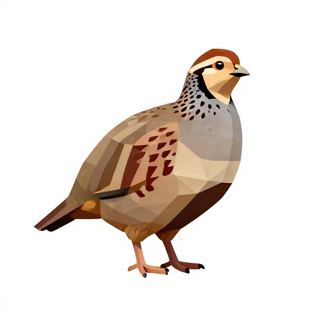 Migratory quail isolated on a white background
