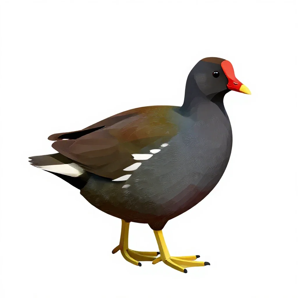 Moorhen isolated on a white background