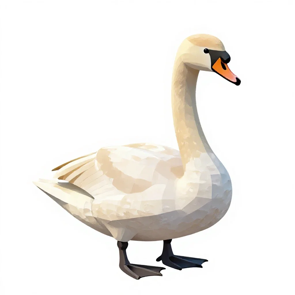 Mute swan isolated on a white background