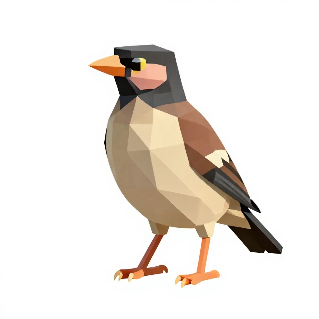 Myna isolated on a white background