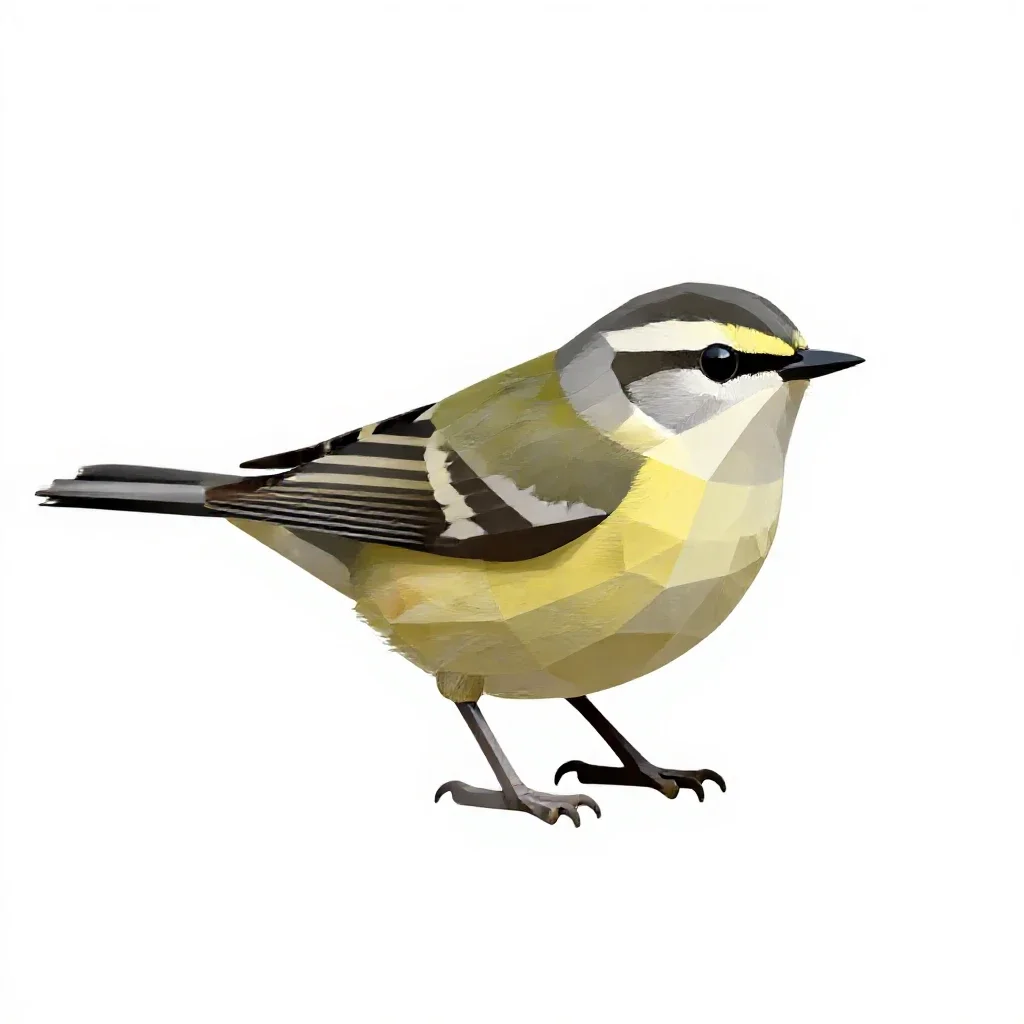 Myrtle warbler isolated on a white background